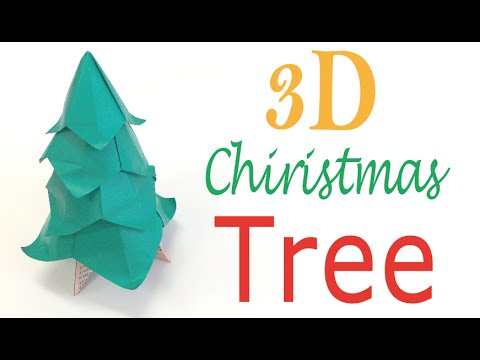 3D Christmas Tree Origami Paper Instructions✨for Christmas Day✨ - Origami Kawaii 〔#124〕