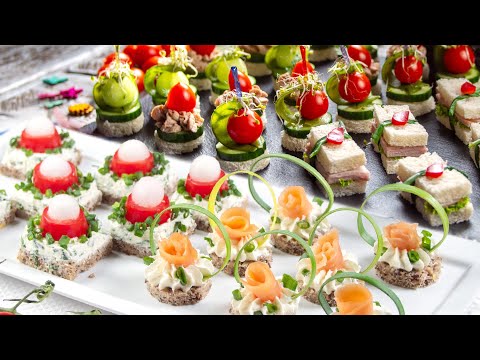 Easy appetizer recipes for parties. Finger food canapes, sandwiches and tartine