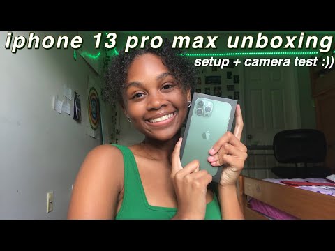 unboxing my new iphone 13 pro max (alpine green) setup + camera test!!!