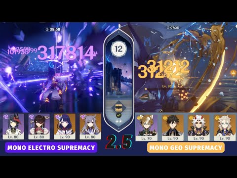 Spiral Abyss 2.5 Floor 12 9 Stars | Mono Electro & Mono Geo Supremacy | C3 Raiden & C0 Itto DPS #3