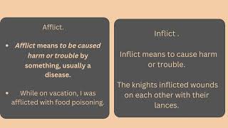 Afflict vs. Inflict | Difference b/w Afflict & Inflict | Afflict and Inflict with meaning & examples