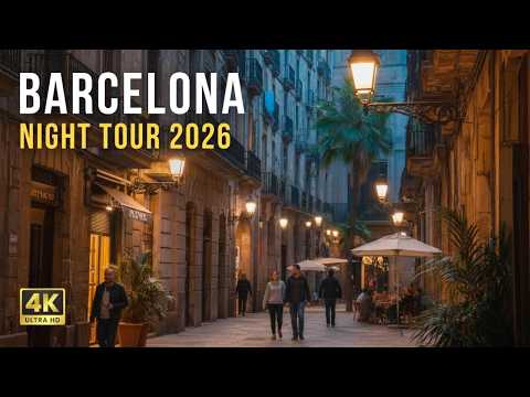 Barcelona, Spanien 🌙 Nachtspaziergang | 4K Walking Tour