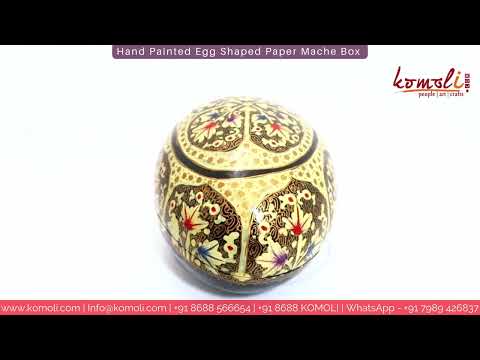 Komoli wooden hand painted pink polka dots egg shaped trinke...