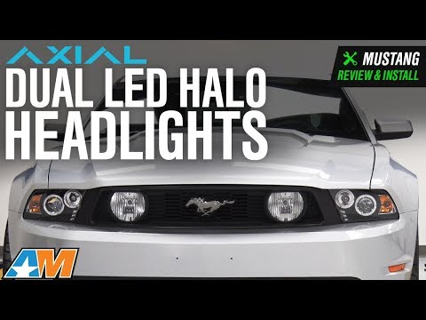 2010-2012 Mustang GT & V6 Axial Black Projector Dual Halo Headlights - LED Review & Install