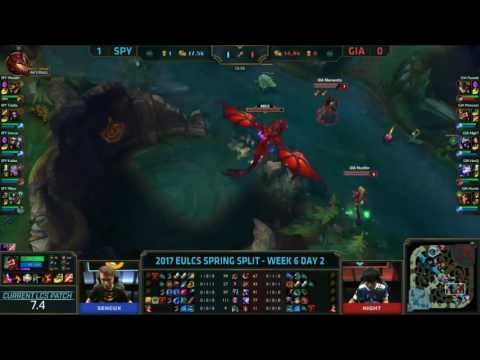 SPY vs GIA Highlights - EU LCS Spring 2017 Week 6 Day 2 | League Of Legends