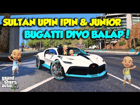 SULTAN UPIN IPIN BALAP MOBIL SPORT BUGATTI DIVO KENCANG - GTA 5 MOD UPIN & IPIN