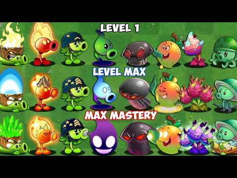 35 New Plants & Pea LEVEL 1 vs MAX LEVEL vs M200 - Who Will Win? - Pvz 2 Plant vs Plant