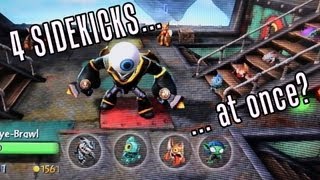 4 Skylanders Sidekicks in Game at Same Time (with Eye Brawl in Giants)