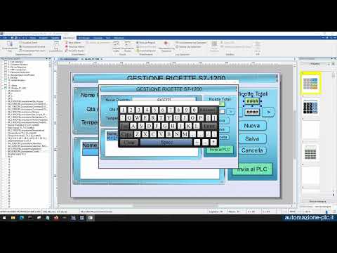 Gestione ricette e set di dati su pannello HMI Weintek