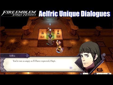 FE3H Aelfric Unique Dialogues vs Ashen Wolves - Fire Emblem Three Houses Cindered Shadows