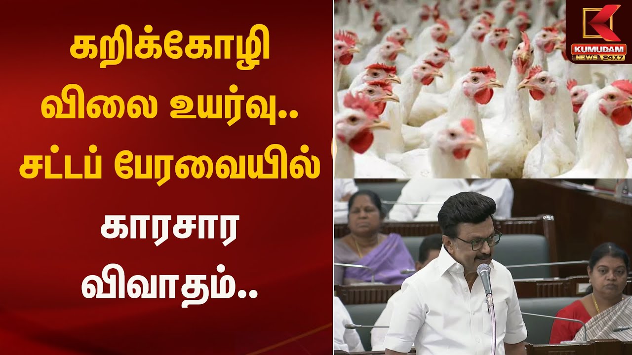 கறிக்கோழி விலை உயர்வு.. சட்டப்பேரவையில் காரசார விவாதம்.. | Poultry Price Increase | Kumudam News