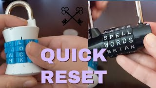 How To Reset Letter Word Combo Tutorial - Lock Reset Series