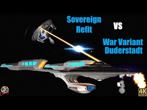 NEW WARSHIP Duderstadt VS Sovereign Refit - USS Enterprise E - Major Battle - Star Trek Ship Battles