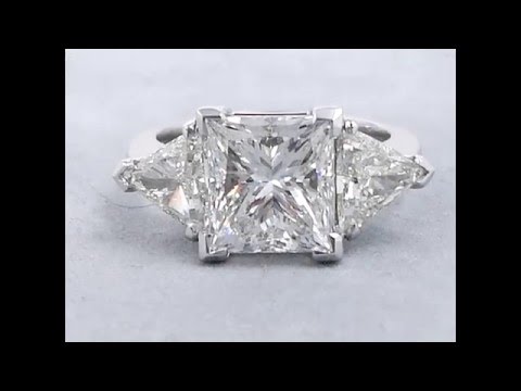 5.54 ctw Princess Cut Diamond Engagement Ring - BigDiamondsUSA