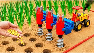 DIY Mini Tractor Rocket Drill 🚀 Makes 3 Holes at Once! 🌱 | HP Mini