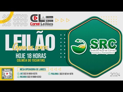 Canalleiloes.com | LEILÃO GADO DE CORTE SRC LEILÕES - COLMÉIA TO 16/01/2024.