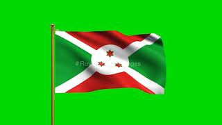 Burundi National Flag | World Countries Flag Series | Green Screen Flag | Royalty Free Footages