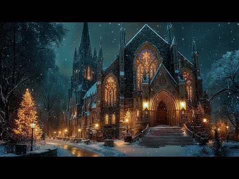 Victorian Christmas Cathedral in Snowfall | Melancholy Piano & Violin |Dark Academia Winter Playlist