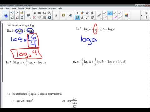 Algebra2NR (Lesson 8.3) Log Rules as a Single Log