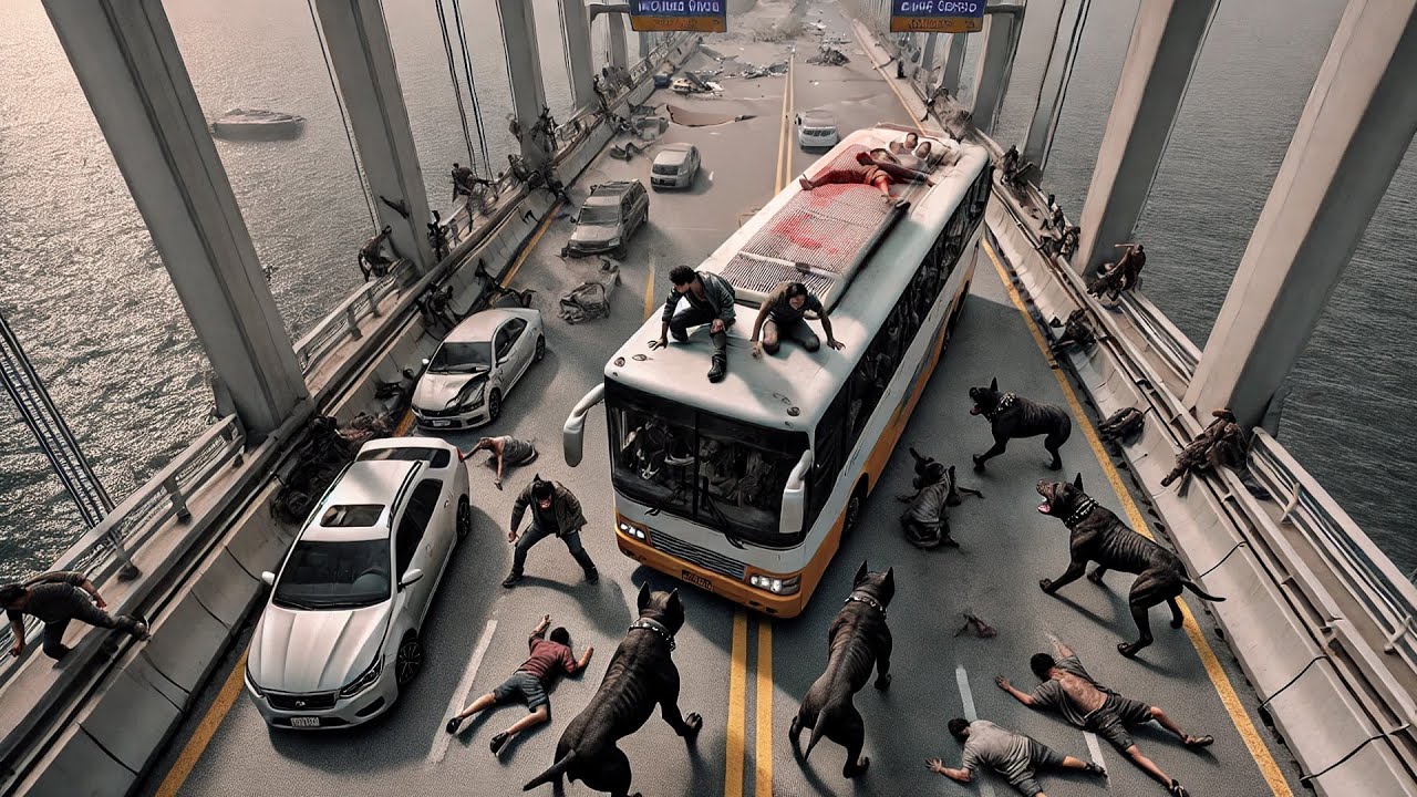 Após Acidente, Várias Pessoas Ficam Presas com Cães Mutantes do Exército Em Ponte, Sendo Atacadas