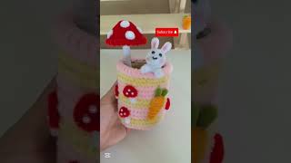 DIY Mushroom Pen Holder From Plastic Bottle | Pipe Cleaner Craft | Bunny Pencil Holder, Fuzzy twist