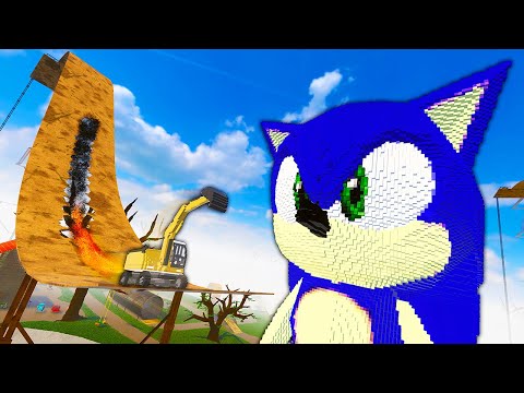 Using a Skate Ramp to CRASH Into Sonic - Teardown Mods Gameplay