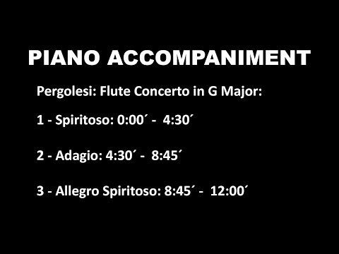 Pergolesi: Flute Concerto in G Major (PIANO ACCOMPANIMENT)
