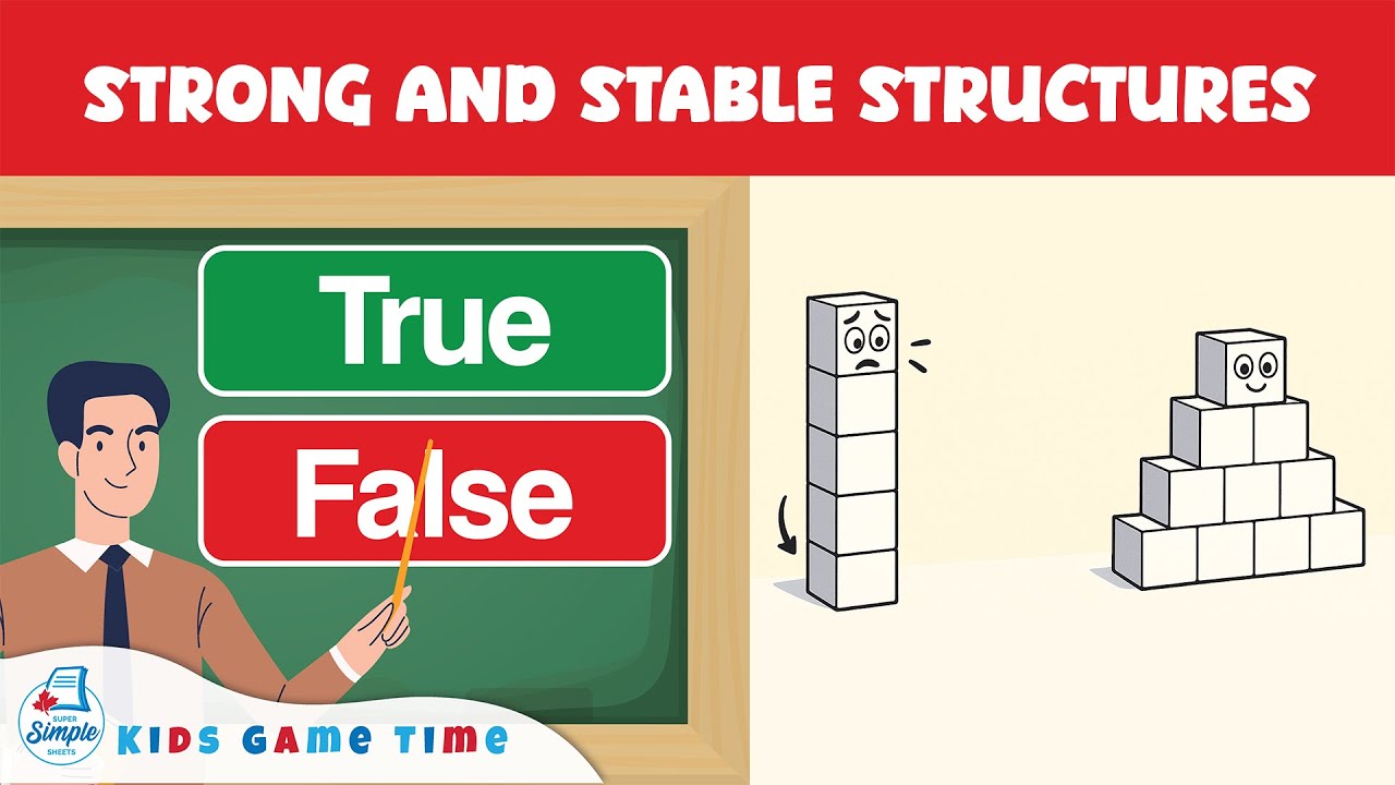 Strong and Stable Structures for Kids - True or False Game - Science Lesson for Students