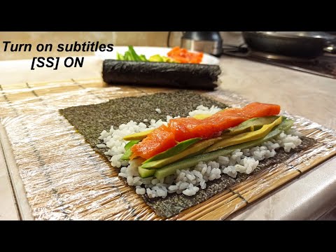 Вкуснейшие суши готовим дома! Пошаговый рецепт. Полное описание в субтитрах [SS] ON