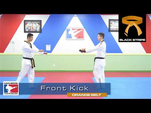 Han Bros Taekwondo Orange Belt Front Kick