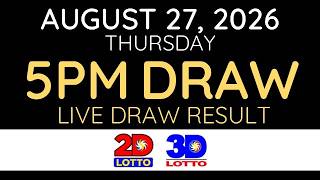 [LIVE] PCSO Lotto Result Today 5pm August 27 2026 - Ez2 Result and Swertres Result