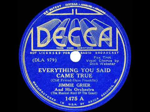 1937 Jimmie Grier - Everything You Said Came True (Dick Webster, vocal)