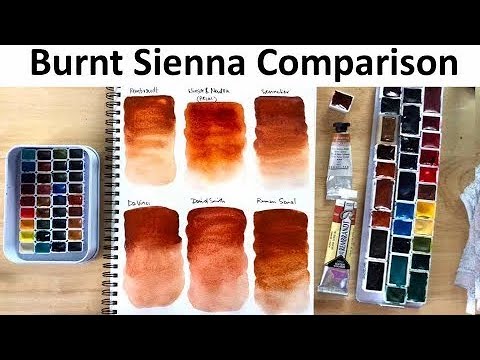 Burnt Sienna Comparison - Daniel Smith, Roman Szmal, Sennelier, DaVinci, Rembrandt, Winsor & Newton