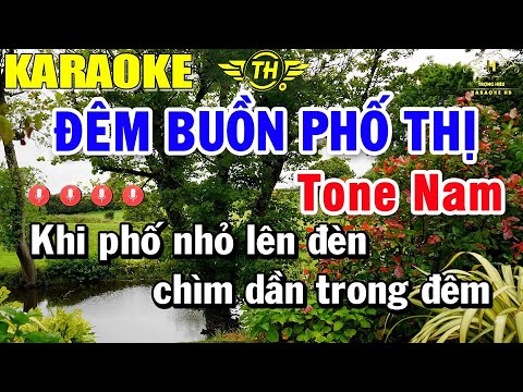 Đêm Buồn Phố Thị Karaoke Tone Nam Nhạc Sống 2023  | Trọng Hiếu