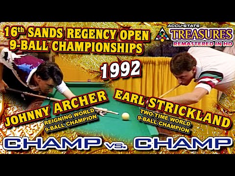 1992 CHAMP v CHAMP: Johnny ARCHER vs. Earl STRICKLAND - 16th SANDS REGENCY OPEN 9-BALL CHAMPIONSHIPS