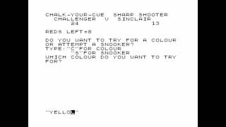 Sinclair Snooker for the ZX81