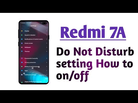 Redmi 7A , Do Not Disturb setting How to on/off