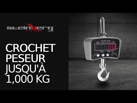 Vidéo - Crochet peseur - 1 000 kg / 200 g - LED - Métal
