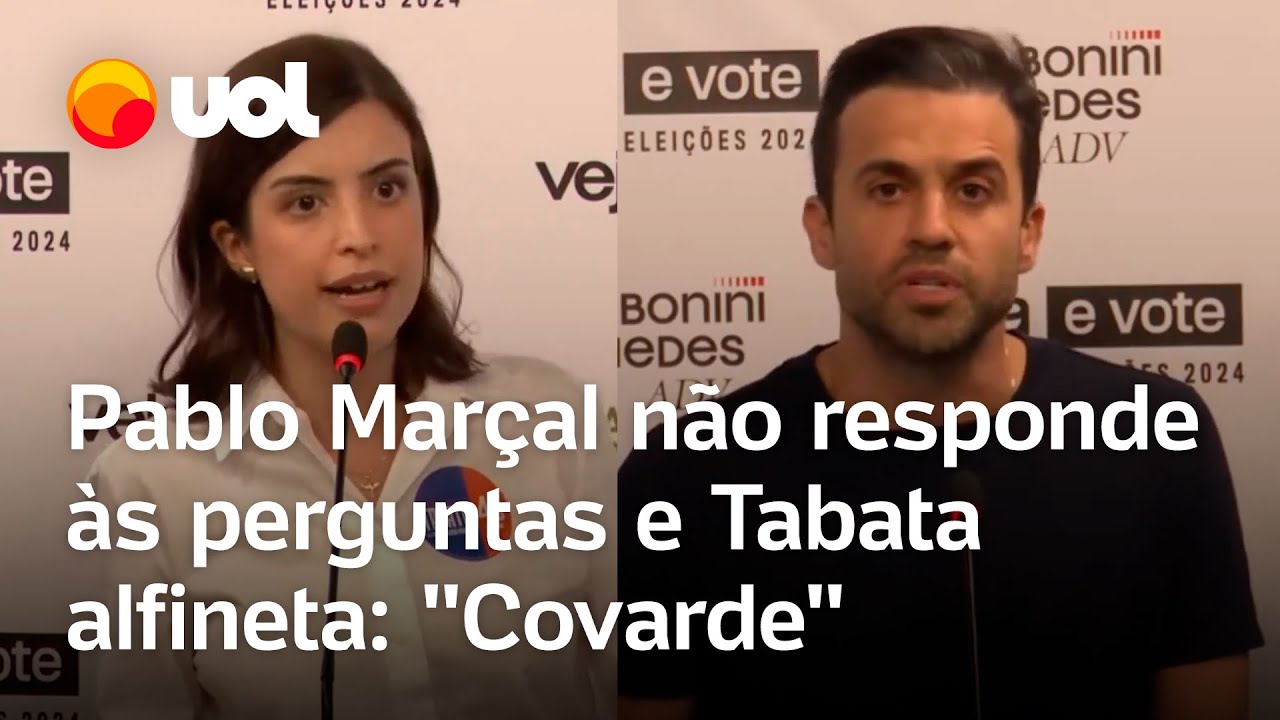 Pablo Marçal não responde perguntas em debate e Tabata alfineta: 'Não adianta vir e não participar'