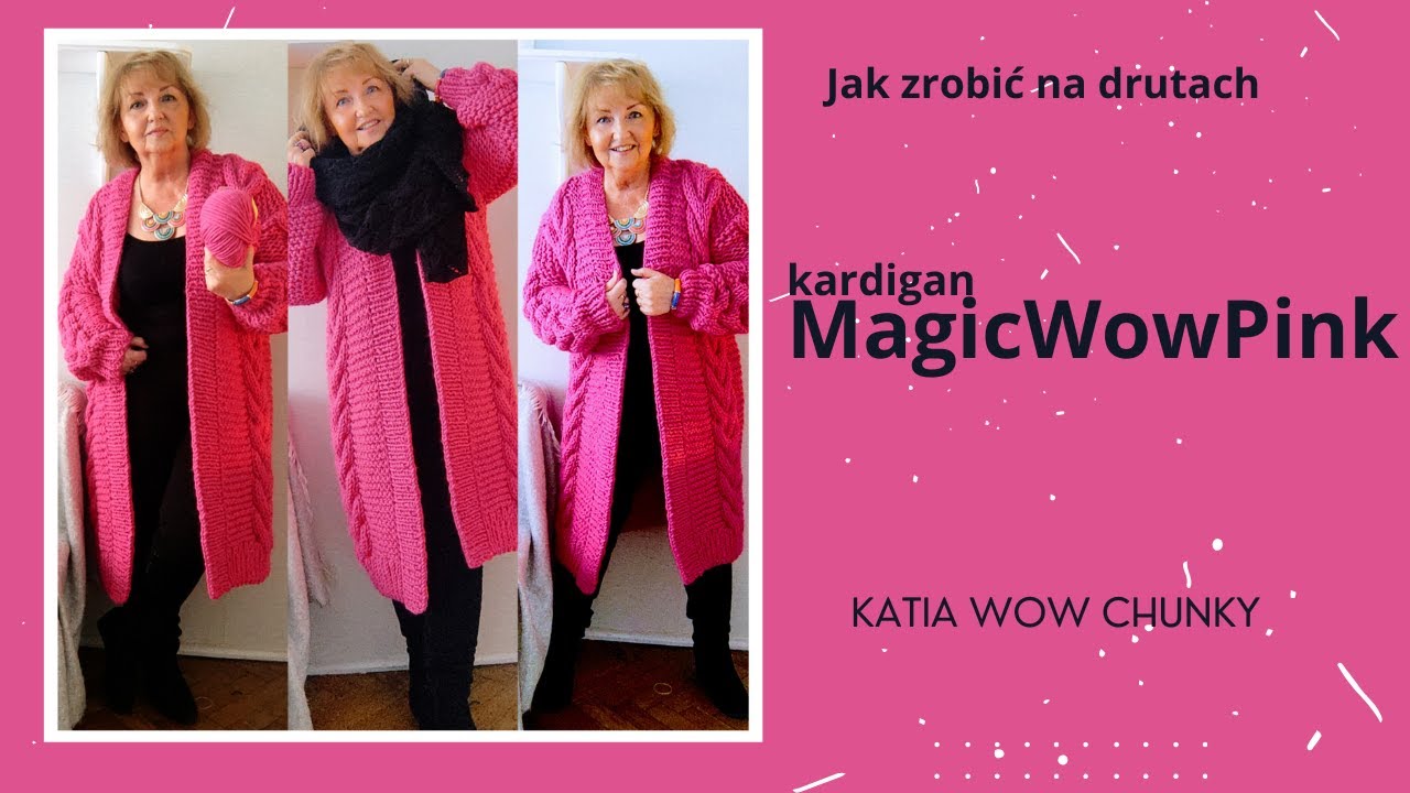Jak zrobić na drutach kardigan MagicWowPink