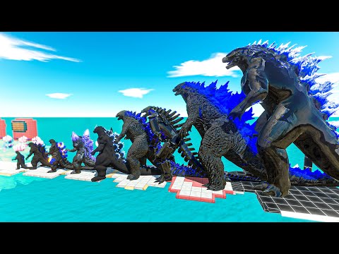 EVOLUTION of Evil Blue GODZILLA Size Comparison VS SHIMO + King Ghidorah + Kong - ARBS
