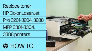 How to replace toner cartridges | HP Color LaserJet Pro 3201-3204, 3288, MFP 3301-3304, 3388 printer