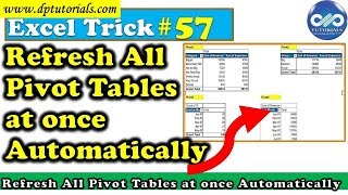 Excel Tricks - How To Refresh All Pivot Tables At Once In Excel || Automatically Refresh PivotTable