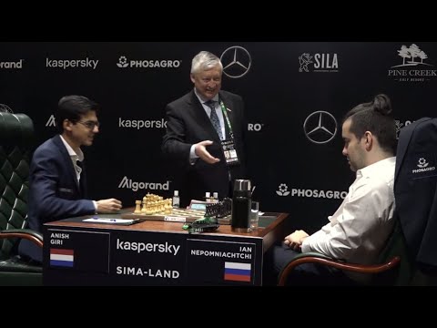 Nepomnyashiy-Karpov. Funny Moment.  Coronavirus for FIDE Candidates Tournament  (Round 1)