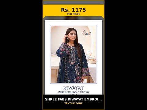 Shree Fabs Riwayat Embroidered Lawn Collection Vol 1 - Cotton Dupatta – product video thumbnail