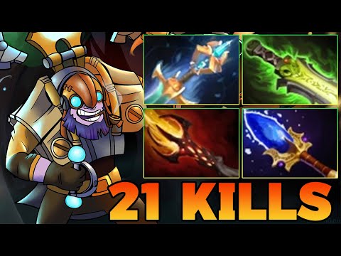 21 Kills Monster Tinker Dota 2 Gameplay !! Dota 2 Tinker Mid Lane Guide Build Pro Gameplay 7.39