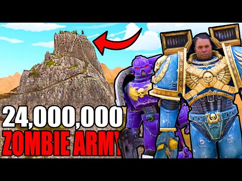 All SPACE MARINE Legions Mountain Fortress vs 24 MILLION ZOMBIES!? - UEBS 2: Warhammer 40k Mods