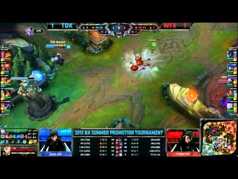 TDK vs WFX, Game 3   NA LCS Summer 2015 Promotion Tournament   Team Dragon Knights vs Team Winterfox
