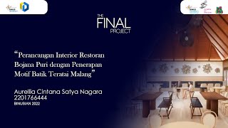 Redesign of Bojana Puri Restaurant with Batik Teratai Malang Implementation