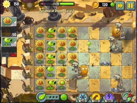 Plants vs Zombies 2 : It's About Time! - Pyramid of Doom - Level 1 (IOS)